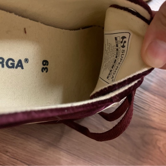 Superga Bordeaux (burgundy) velvet shoes - Picture 4 of 5